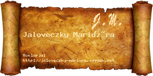 Jaloveczky Marióra névjegykártya